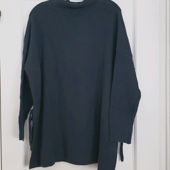 J. JILL tie side teal oversized sweater pullover - Picture 2 of 8